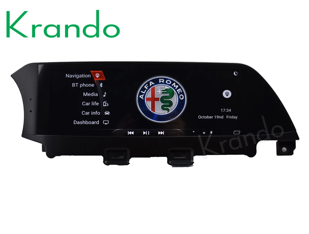 Krando Android 7,1 10,25 ''автомобильный Радио мультимедийный плеер для Alfa Romeo Stelvio- gps навигация с bluetooth