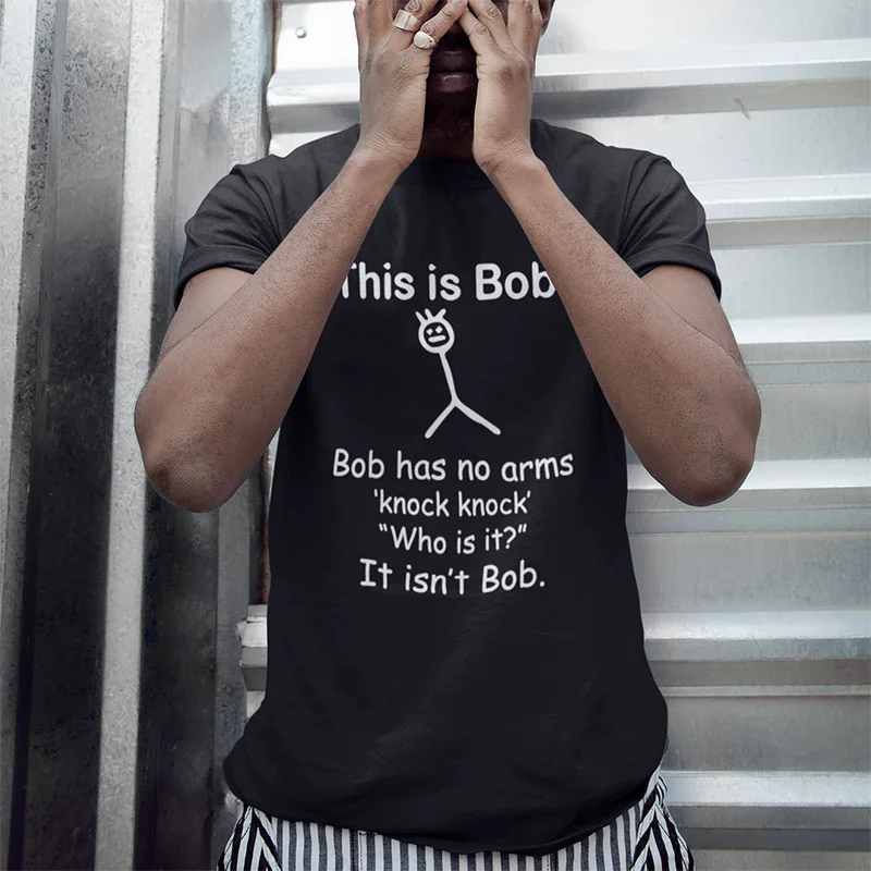 Футболка с надписью «This Is Bob», «Have No Arm», «harcasm», забавная фраза, высокое качество, хлопок, футболка с рисунком, европейский размер