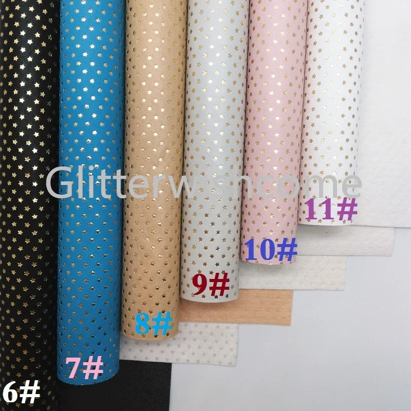 Glitterwishcome 21X29 см A4 размер винил для бантов тиснение золотые точки и звезды кожа Fabirc искусственная кожа листы для бантов, GM026B