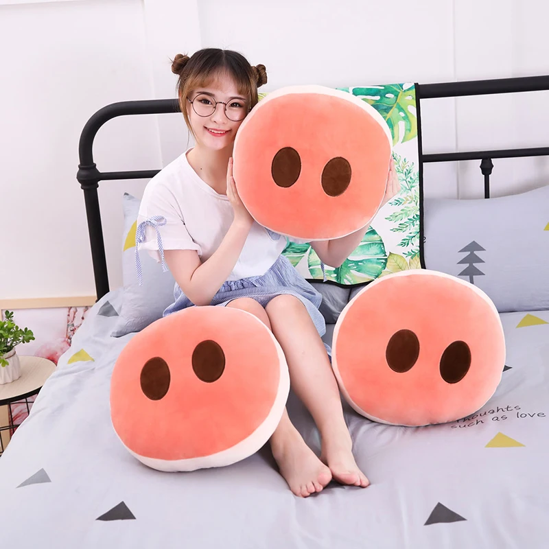 

40cm New Creative Round Pink Pig Nose Soft Pillow Sofa Cushion Funny Personalized Home Decor Trendy Cartoon Plush Stuffed Toy