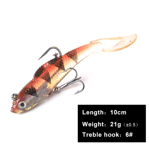 016 10cm FISHKING 1 шт. 8/10 см приманки мягкие приманки с 3D глаза тройными крючками приманки stackle мягкие приманки для приманки тройные Крючки и рыболовные принадлежности - Цвет: 016 10cm