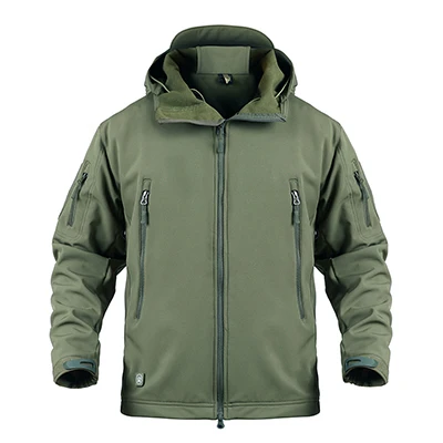Army Green Уличная тактическая камуфляжная Мужская куртка Пальто Военная армейская куртка зимняя водонепроницаемая мягкая оболочка куртка ветровка одежда для охоты - Цвет: Army Green