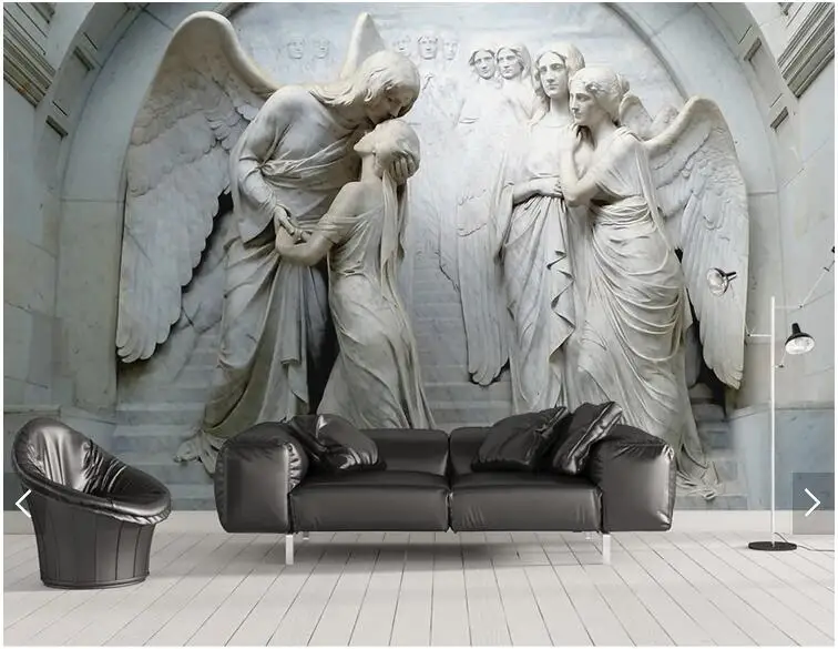 Custom 3D papel de parede classical religious figures angel murals for living room bedroom sofa background wallpaper | Обустройство