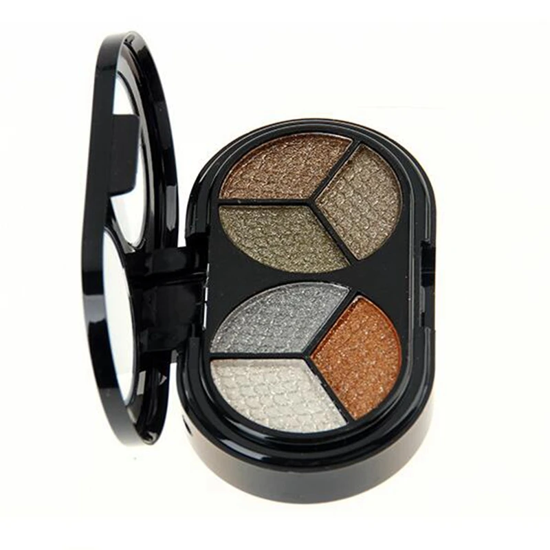 2019 new 6-color 3D shine eye shadow earth shiny pearl light makeup disk bare lasting water with brushE5 |