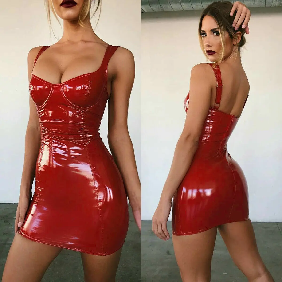 Сексуальные женские туфли из искусственной кожи с ремешками и V-образным вырезом