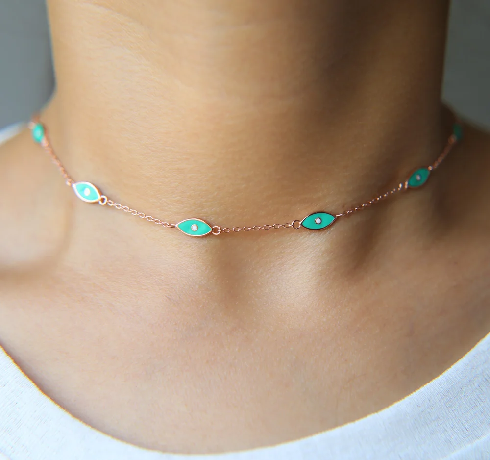 Цепочка с цепочкой ограниченная серия колье ожерелье макси эмалью 925 пробы