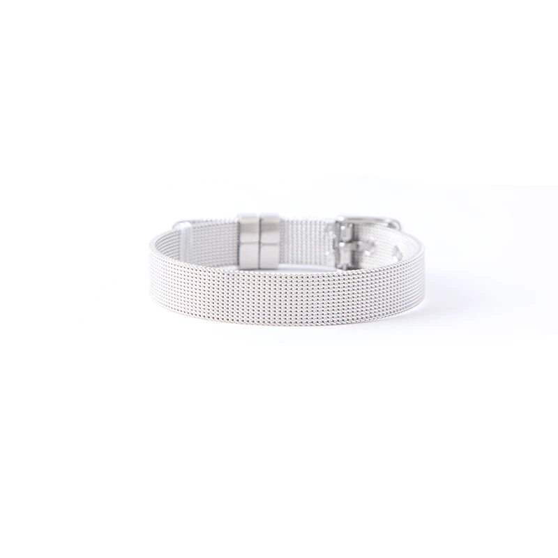 just silver bracelet Somsoar ювелирные изделия из нержавеющей стали Фантастический сетчатый Браслет с 2 шт горкой талисманы на День святого Валентина женщина лучший подарок - Окраска металла: just silver bracelet