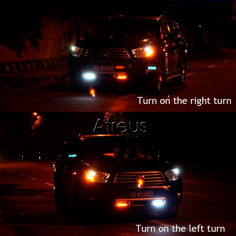 1 пара светодиодный дневные ходовые огни для автомобиля 12 В противотуманный