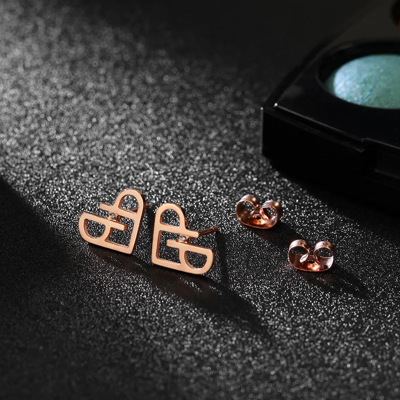 YUN RUO модный бренд розовое золото цвет элегантный микро Цирконий CZ сердце серьги