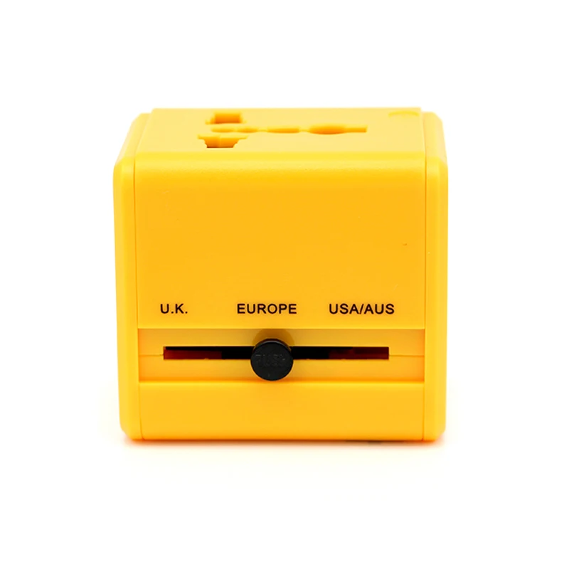 Международный адаптер для путешествий желтая электрическая вилка внешняя