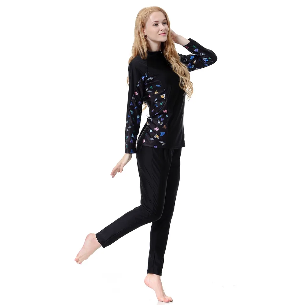 WS-18003 muslim swimwear women 3pcs set cap pant coat highly elastic with chest pad 2018 traditional swimsuit M-XXXL | Тематическая