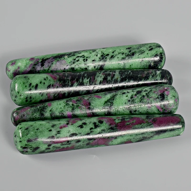 Природный кристалл рубиновый цоизит массаж палочка расслабляющий Acupoint Point Stick