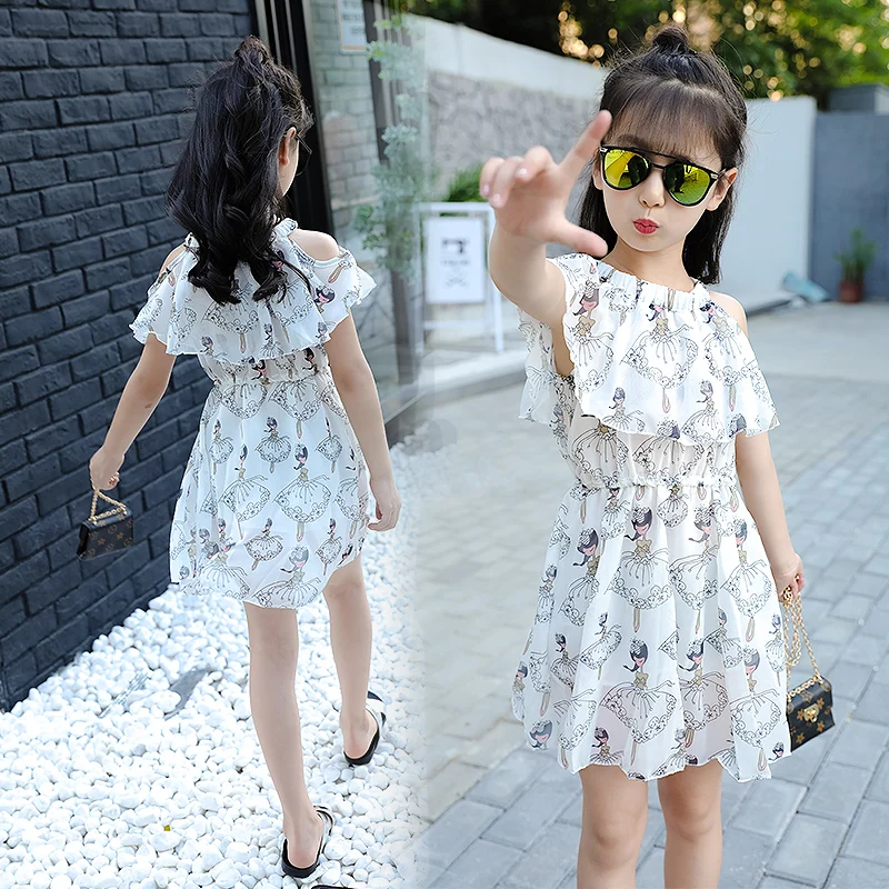 

Summer Party Dresses For Girls Wedding Dresses Floral Print Kids Dresses Summer Sundress 5-12Years Baby Girls Dress