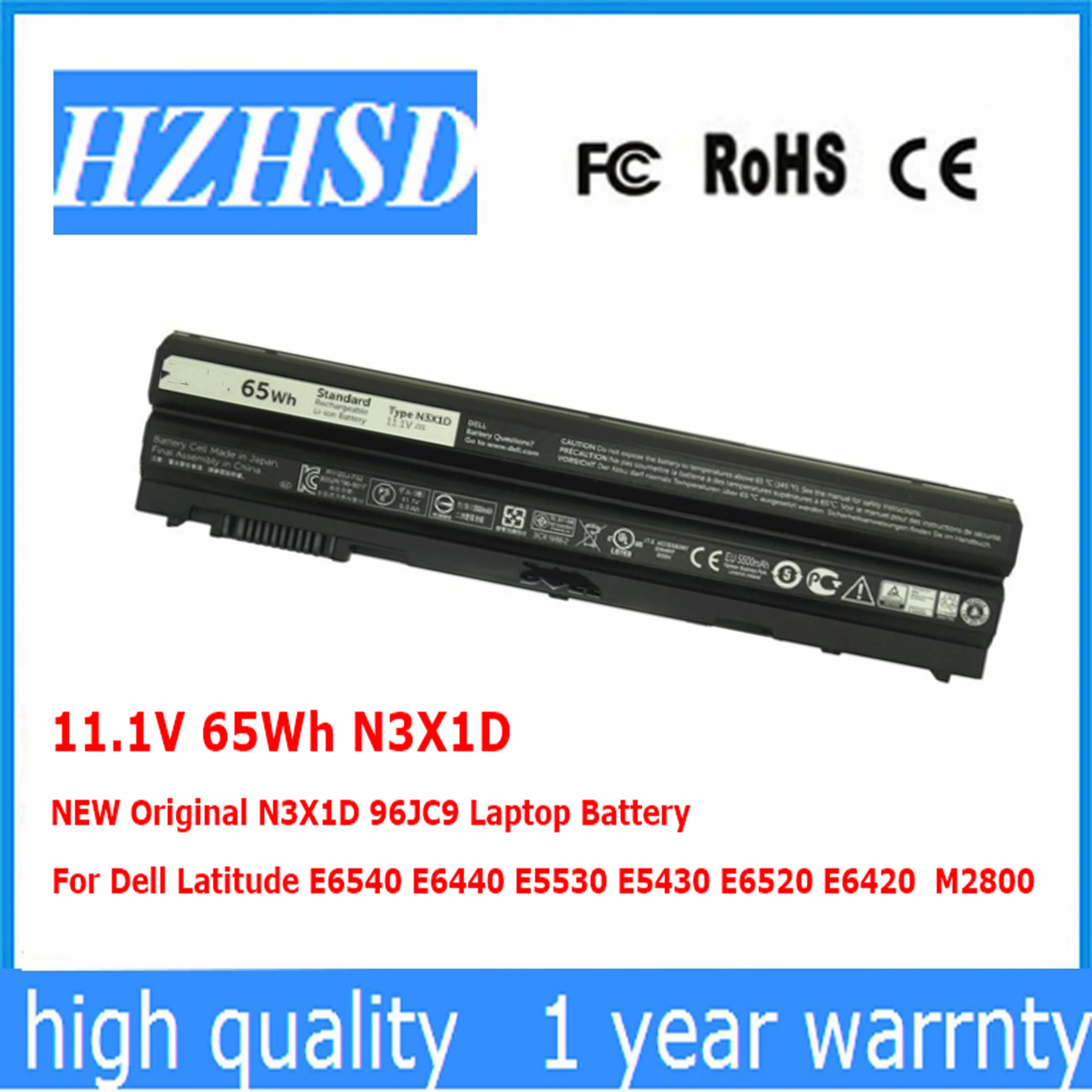 Новый оригинальный аккумулятор N3X1D для ноутбука Dell Latitude E6540 E6440 E5530 E5430 E6520 E6420 M2800 11 1