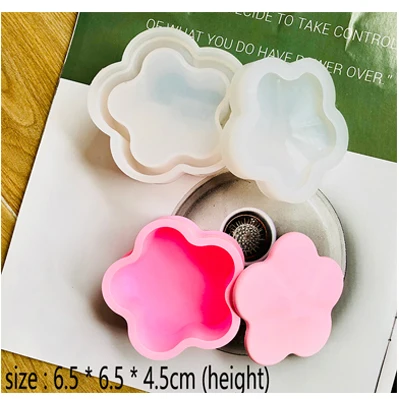 Flower shape 2 шт./компл. Шестигранная Коробка для хранения силиконовая форма с губой сливы в форме сердца круглой квадратной формы дизайн эпоксидной смолы цементная штукатурка - Цвет: Flower shape