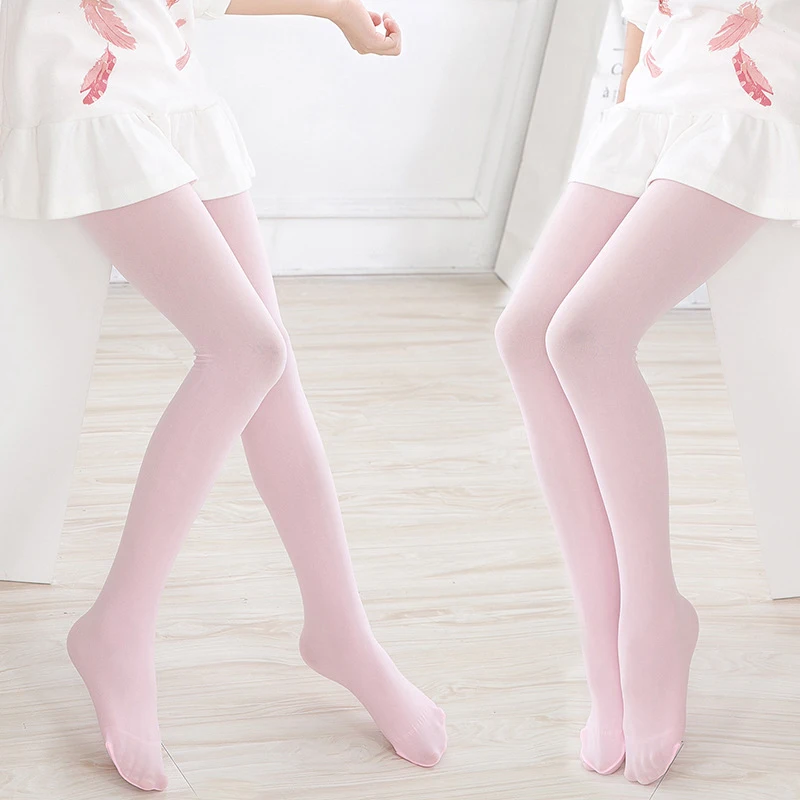 

2018 Spring Candy Color Kids Pantyhose Ballet Dance Tights for Girls Stocking Children Velvet Solid White Pantyhose Girls Tights