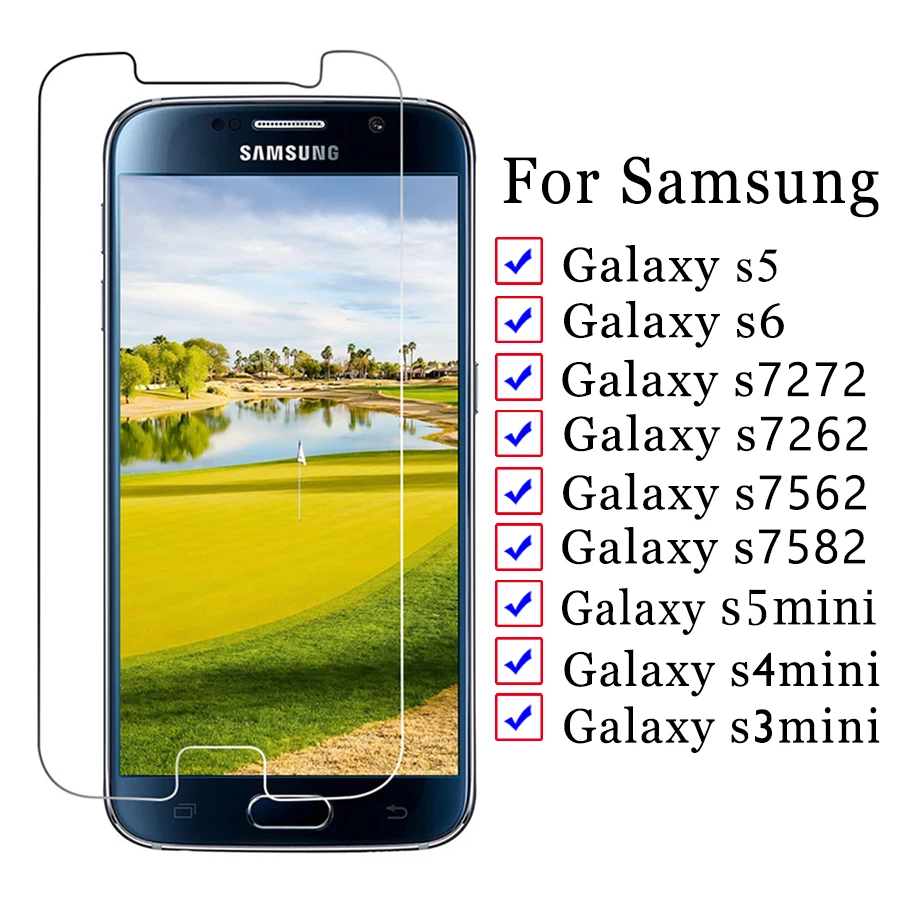 Закаленное стекло для samsung s3 s4 s5 mini Защитное стекло для Galaxy s 6 s 7272 7262 7562 7582 Samsug Galaxy 6s 5S Защитная пленка для экрана