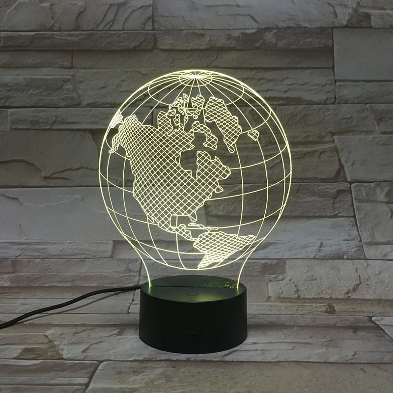 3d-лампа America Land Earth Ночной светильник светодиодная лампа многоцветная светящаяся