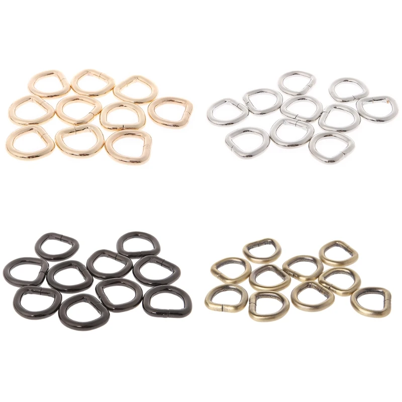 

THINKTHENDO 10pcs New 15mm Metal Strap Belt Web D Ring Buckle Clasp Handbag Leather Bag Purse Bag Accessories Buckle