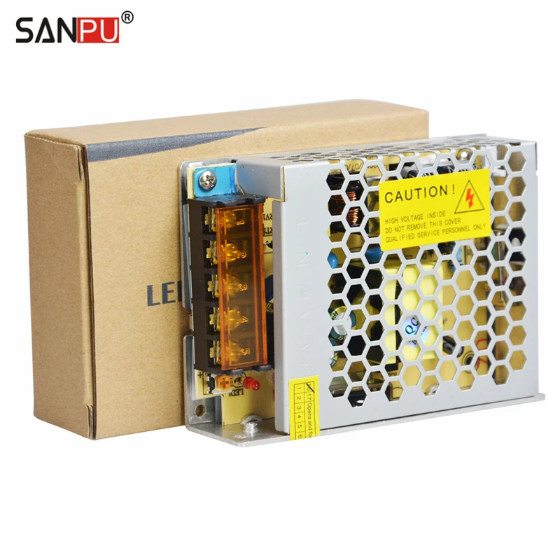 Светодиодный трансформатор SANPU SMPS DC 12 В 60 Вт 5A 110 220 CE RoHS для светодиодных лент
