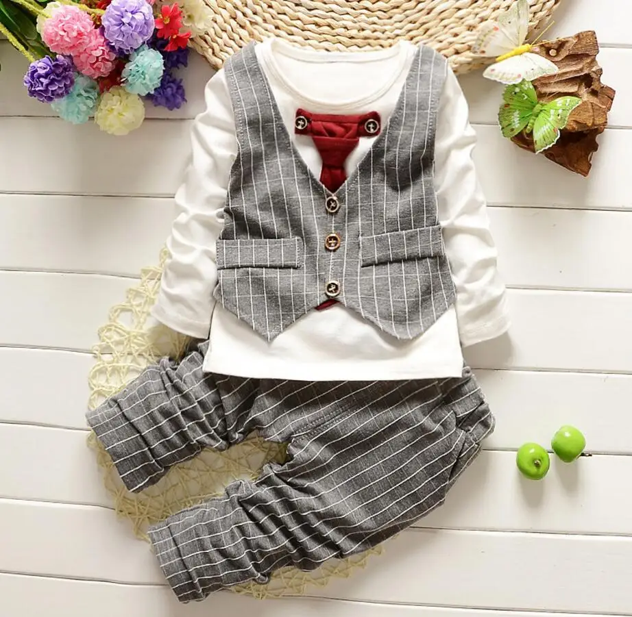 Комплект из 2 предметов для маленьких мальчиков комбинезон на подтяжках + жилет