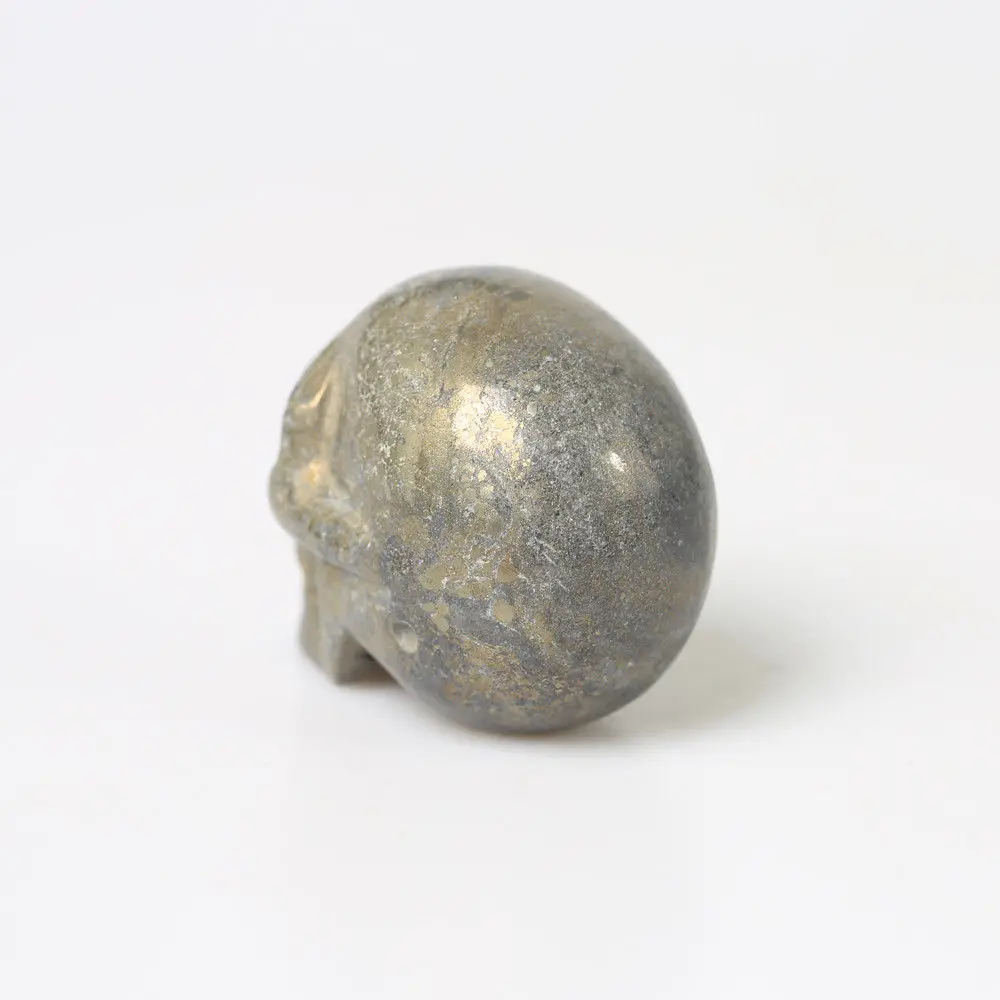 2 ''Pyrite Rock Череп из драгоценных камней минеральная фотосессия ручная резная