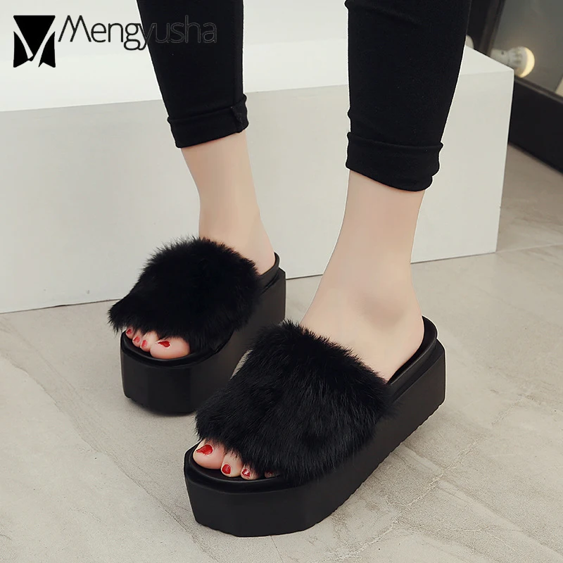 2019 Брендовая женская летняя обувь из плюша женские босоножки на толстом каблуке