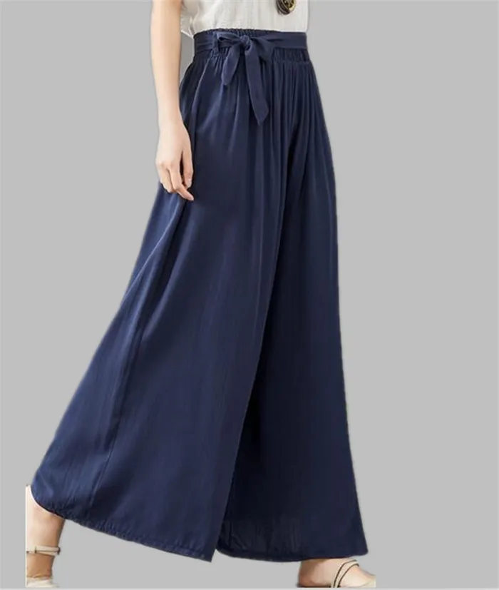 2020 Женские повседневные свободные брюки с широкими штанинами женские элегантные