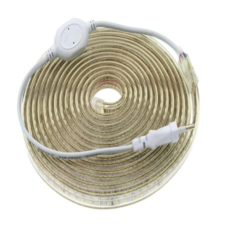 SMD 3014 Светодиодный светильник AC220V 120 светодиодный/M супер яркая лента-гирлянда IP67 Водонепроницаемый светодиодный светильник+ ЕС вилка наружный светодиодный светильник