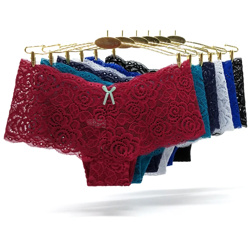 3 шт./лот Новое Кружевное женское нижнее белье трусики модные однотонные шорты