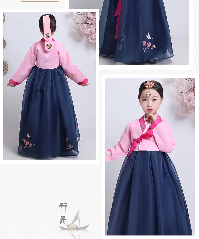 Детская одежда с вышивкой Korea Hanbok традиционное платье; подходит для свадьбы в Корейском стиле «ханбок» для Для женщин Винтаж Южно-корейский танец меньшинств Костюмы