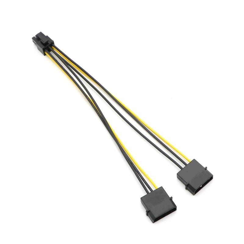 20 см двойной IDE Molex 4 контактный к PCI E 6 контактному кабелю адаптера