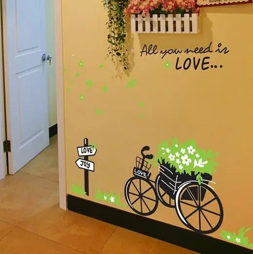 2018 велосипед Любовь Радость фото-наклейка для стены Декор DIY настенный