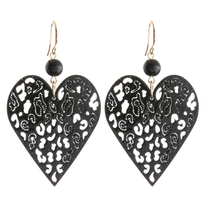 Длинные серьги в форме сердца NeeFu WoFu большие из натурального камня для женщин