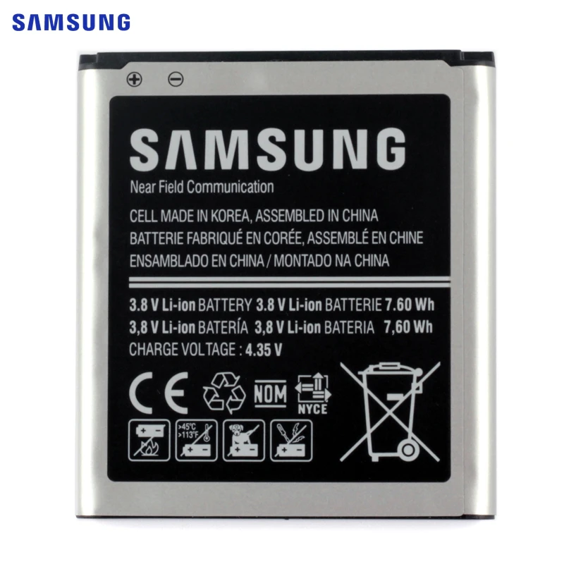 Оригинальная батарея samsung EB-BG355BBE для samsung G355 G355H GALAXY Core2 G355M G3558 3559 G3589W G3586V G3559 G3556D 2000 мАч NFC