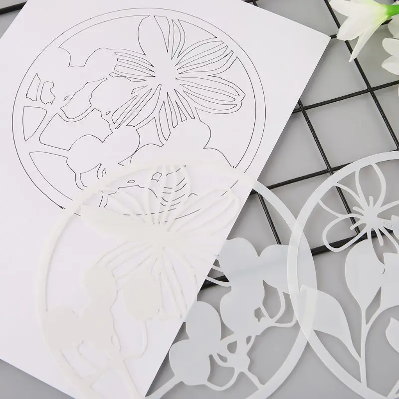 8 шт Круглые решетки для рисования пластиковые детские трафареты