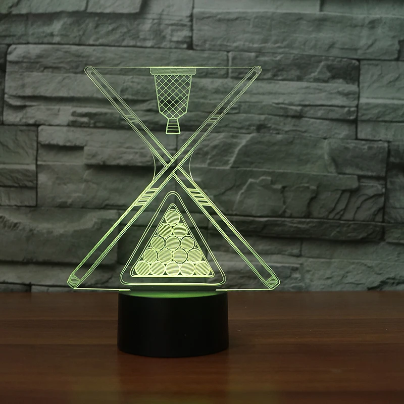 Новинка Бильярд 3D ночник USB LED лампада настольная лампа Ванная комната Декор