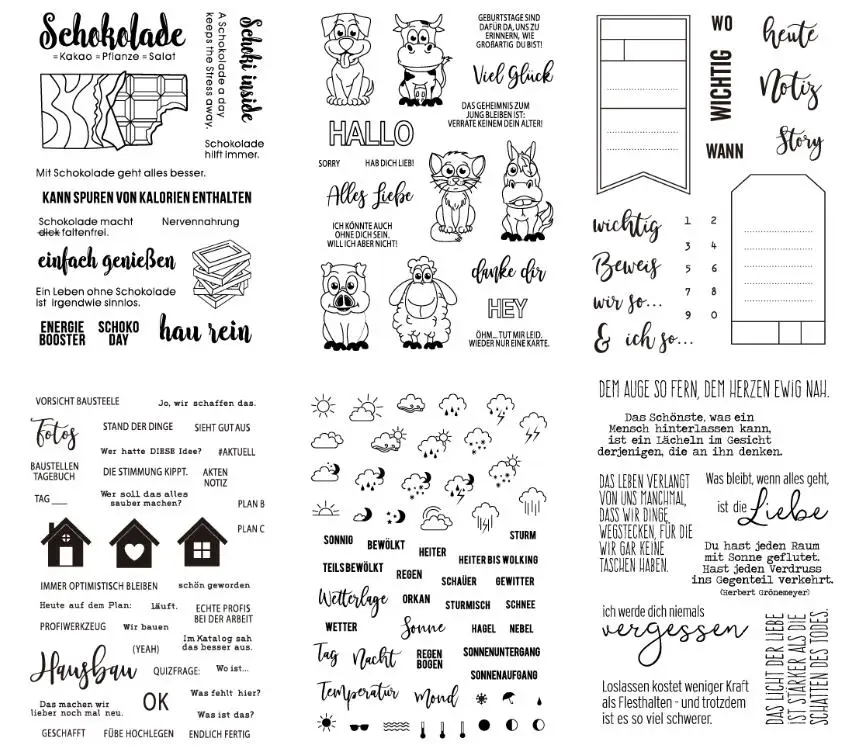 German Clear Stamp Or stamp for DIY Scrapbooking/Card Making/Kids Fun Decoration Supplies A171 | Канцтовары для офиса и дома