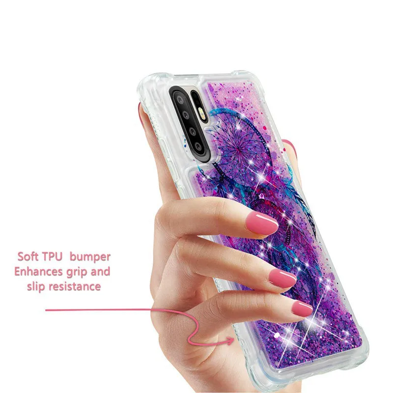 Phone Case For Huawei P30 Pro P20 Lite P Smart P8 2017 Glitter Shine Shockproof Quicksand Back Cover Lovely TPU Soft |