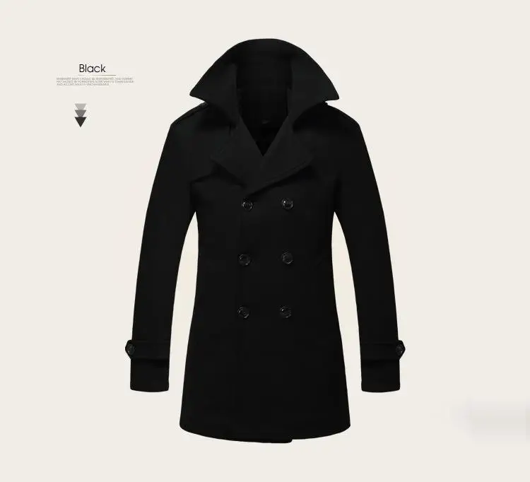 AIMENWANT Осень/Зима толстое серое шерстяное пальто для мужчин двубортный тонкий средней длины Верхняя одежда Отец зимнее пальто