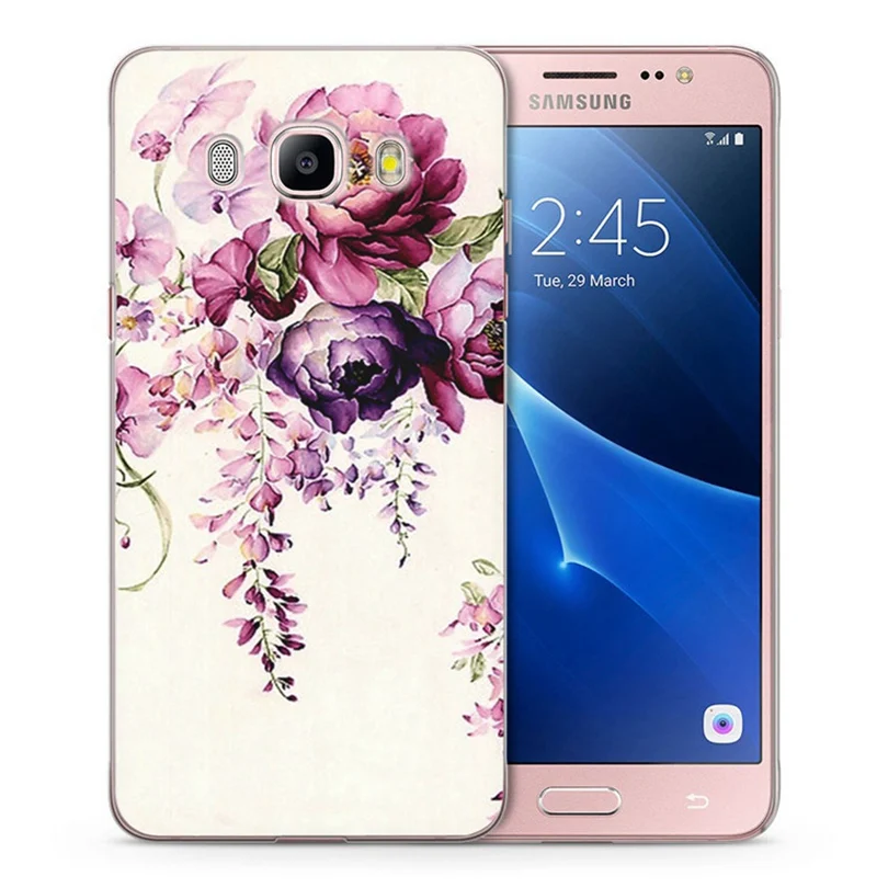 Чехол для Samsung Galaxy A3 A5 2016 2017 prime J1 J2 J3 J5 J7 TPU цветной мягкий чехол с цветочным