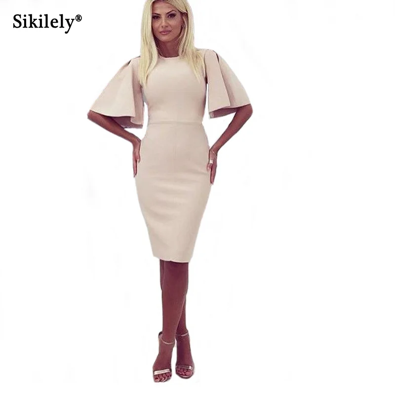 Женское платье-накидка до колена Sikilely облегающее платье с круглым вырезом