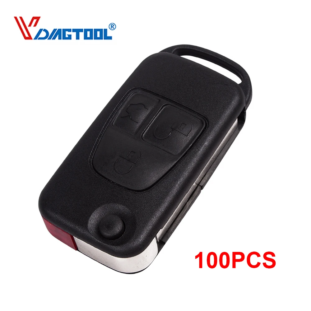 VDIAGTOOL складной чехол брелок с 3 кнопками для автомобиля 100 шт. Mercedes Benz ML C CL S SL SEL
