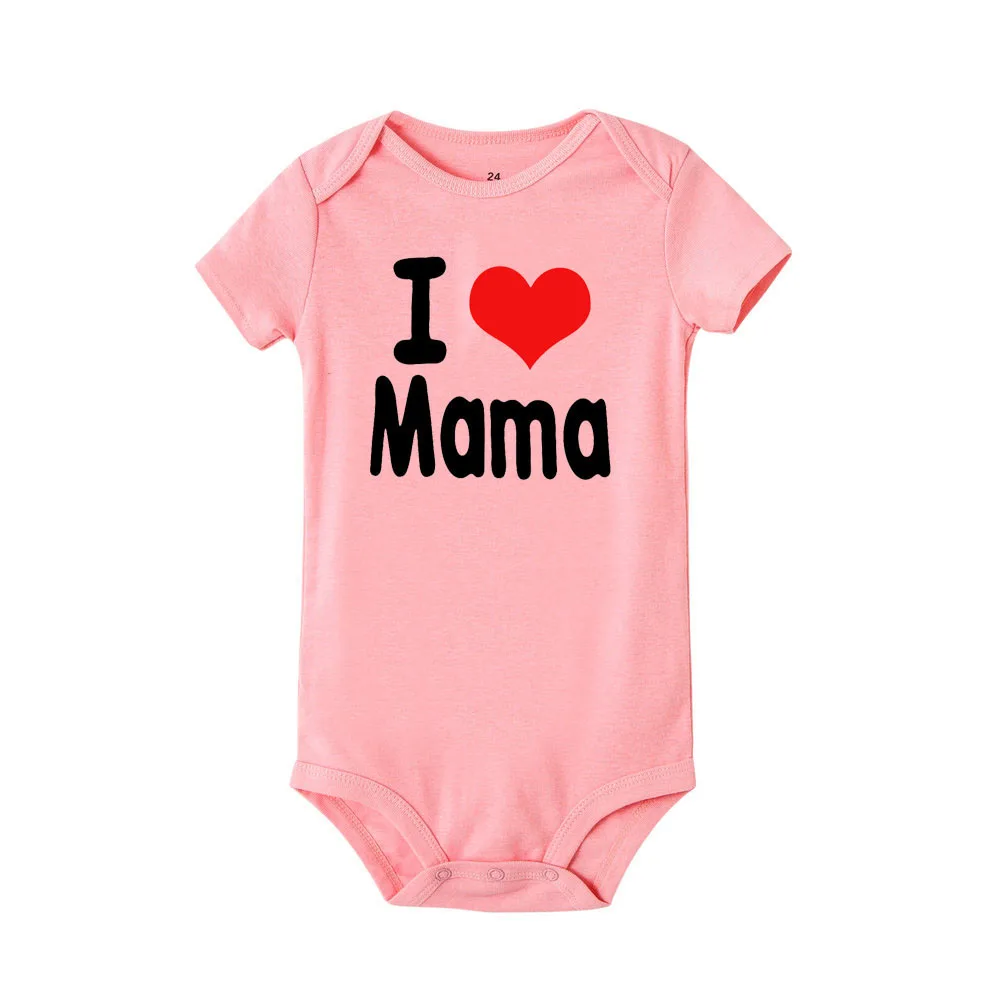 Боди для малышей с надписью «I Love Mama and I Love Papa»; комбинезон для близнецов; одежда для малышей; белая одежда; мягкая хлопковая летняя одежда для малышей