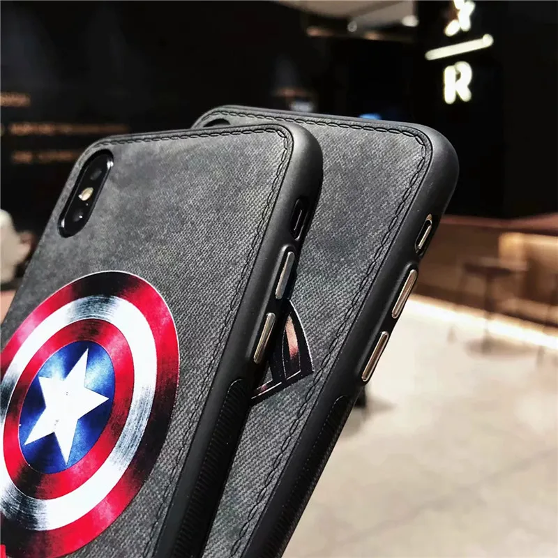 Для iphone X XS Max XR чехол Marvel Мстители Капитан Америка Железный человек Бэтмен кожа