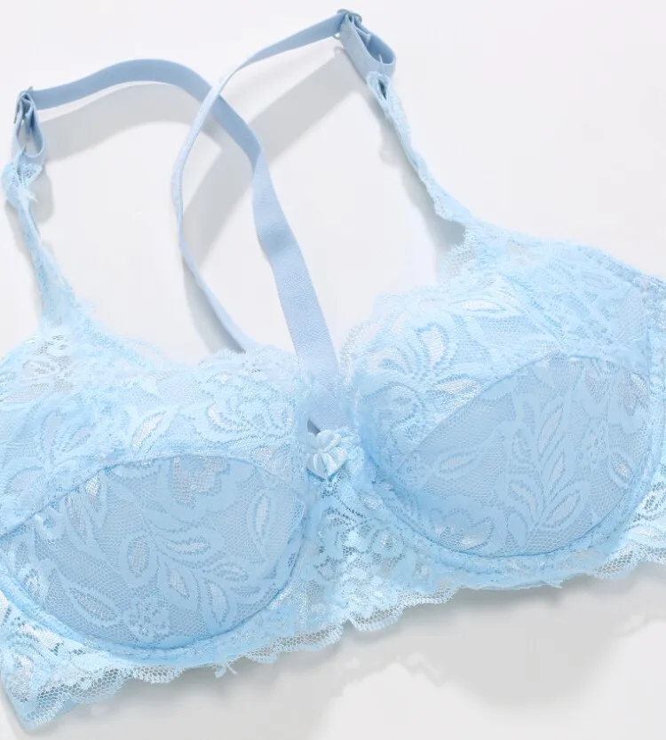 Для женщин пикантные косточках 3/4 стакана мягкий до Вышивка Кружево Sheer