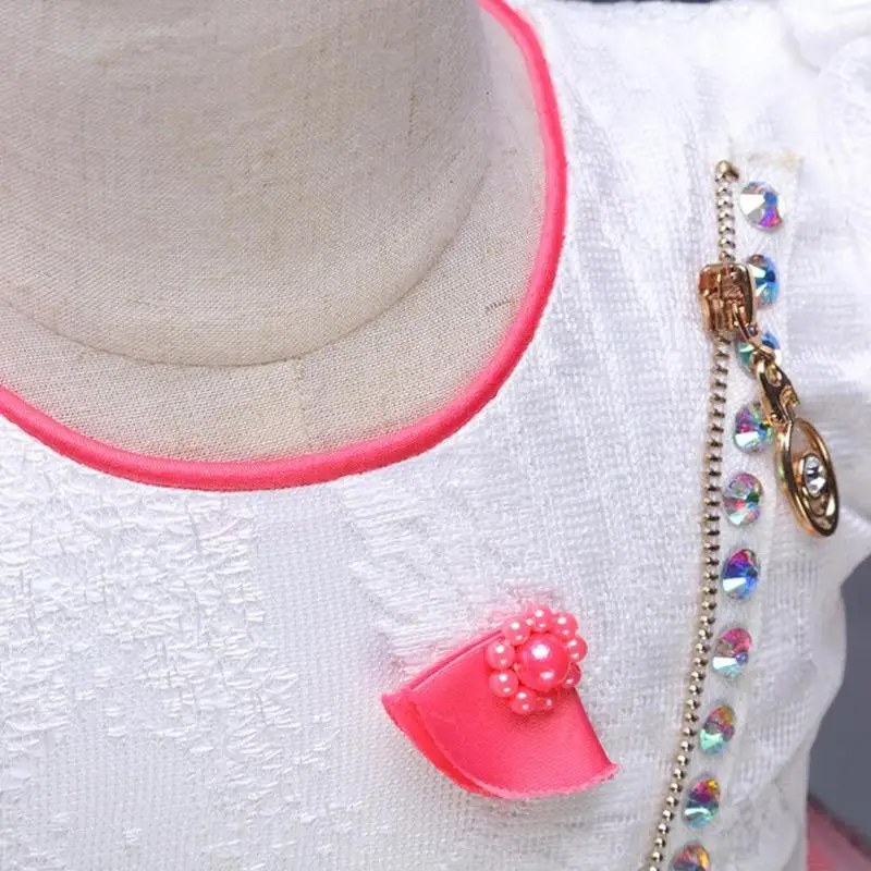 Для маленьких девочек цветочной вышивкой платье пачка Цветы аппликация вечерние