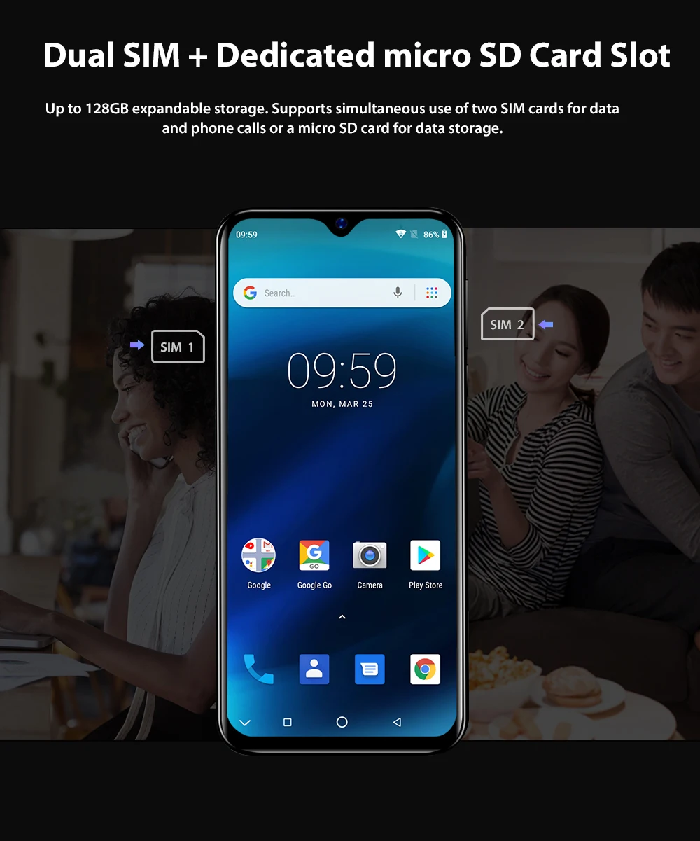 Blackview A60 Android 8,1 смартфон четырехъядерный 4080 мАч мобильный телефон ram 1 Гб rom 16 Гб 6,1 дюймов Двойная камера 3G мобильный телефон с двумя sim-картами