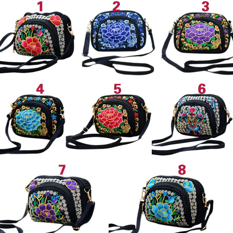 Новинка 2017 Женская парусиновая сумка на плечо в национальном стиле с цветочной