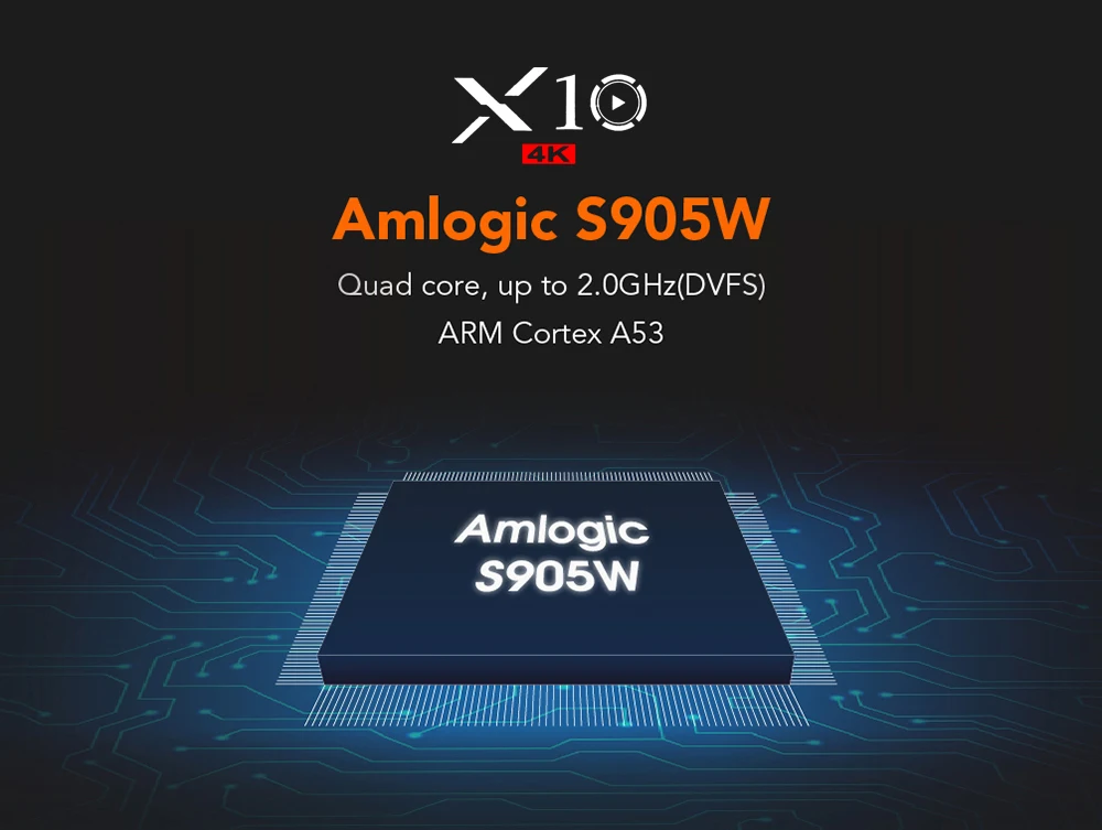 Самый дешевый Android tv Box X10 Android 7,1 Amlogic S905W четырехъядерный 2 ГБ/16 ГБ 2,4G WiFi 4K H.265 UHD HDMI 2,0 смарт медиаплеер